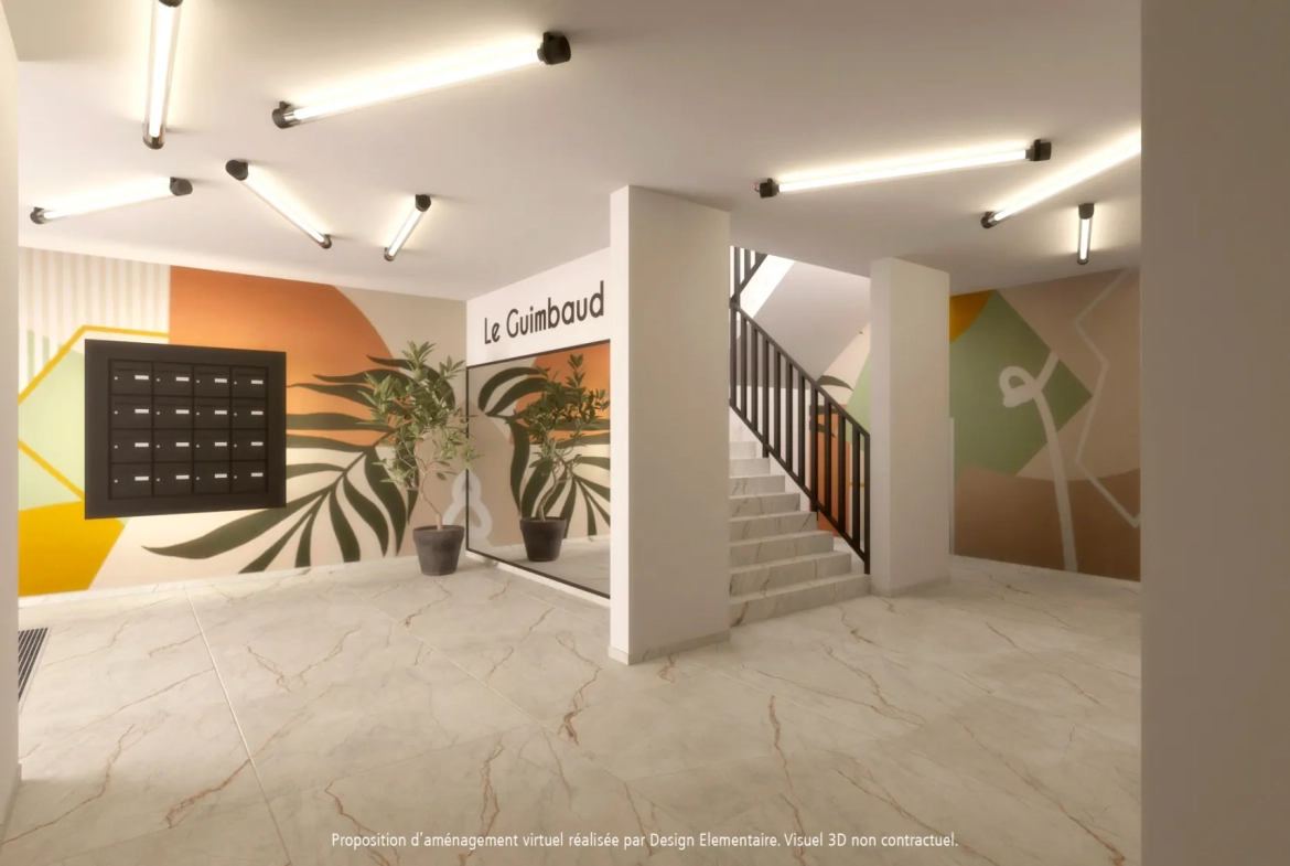 Appartement T1 à rénover de 35 m² avec balcon à Montpellier Antigone 