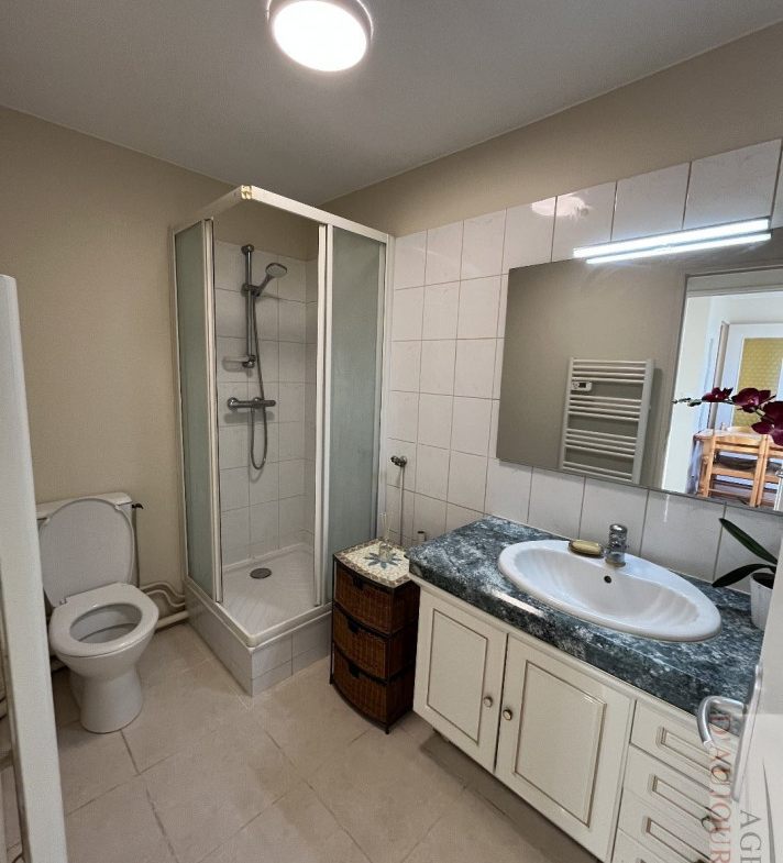 Appartement 2 pièces de 30 m² à Blonville-sur-Mer avec balcon, cave, parking, vue mer et environnement verdoyant.