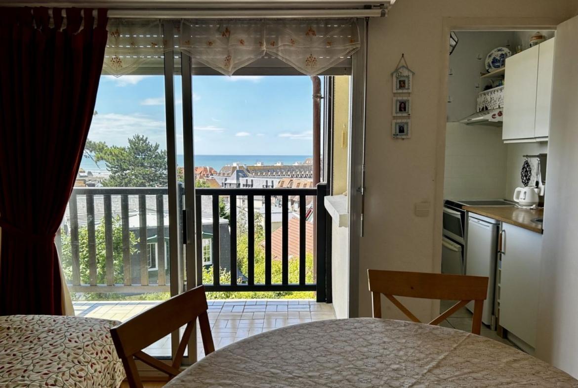 Appartement 2 pièces de 29 m² à Blonville-sur-Mer, avec balcon, proche plage et vue dégagée.