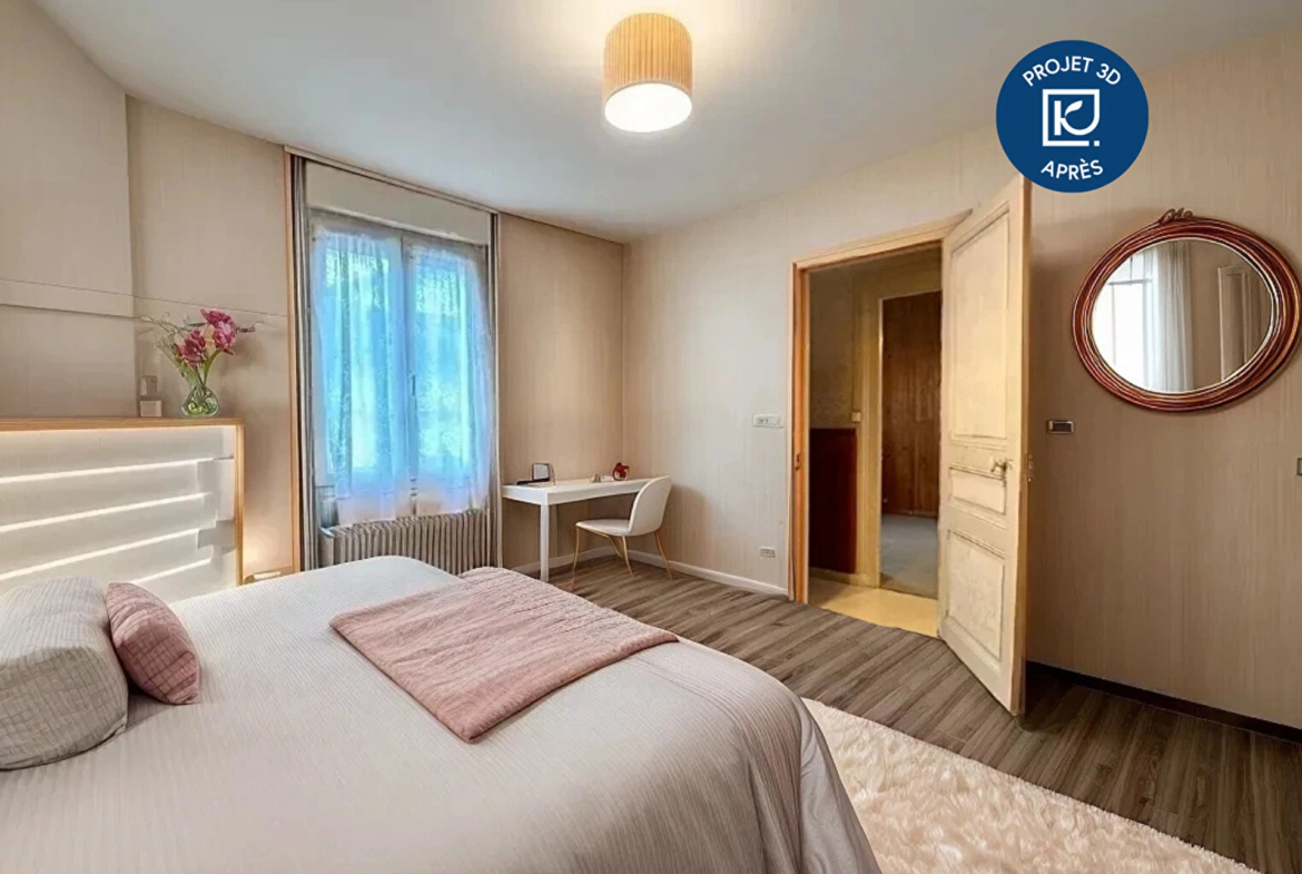 Maison 3 pièces 57 m² à Saint‑Brieuc – Quartier Robien, avec jardin constructible, garage et deux chambres.