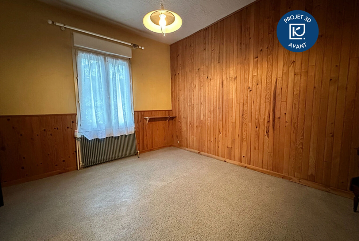 Maison 3 pièces 57 m² à Saint‑Brieuc – Quartier Robien, avec jardin constructible, garage et deux chambres.