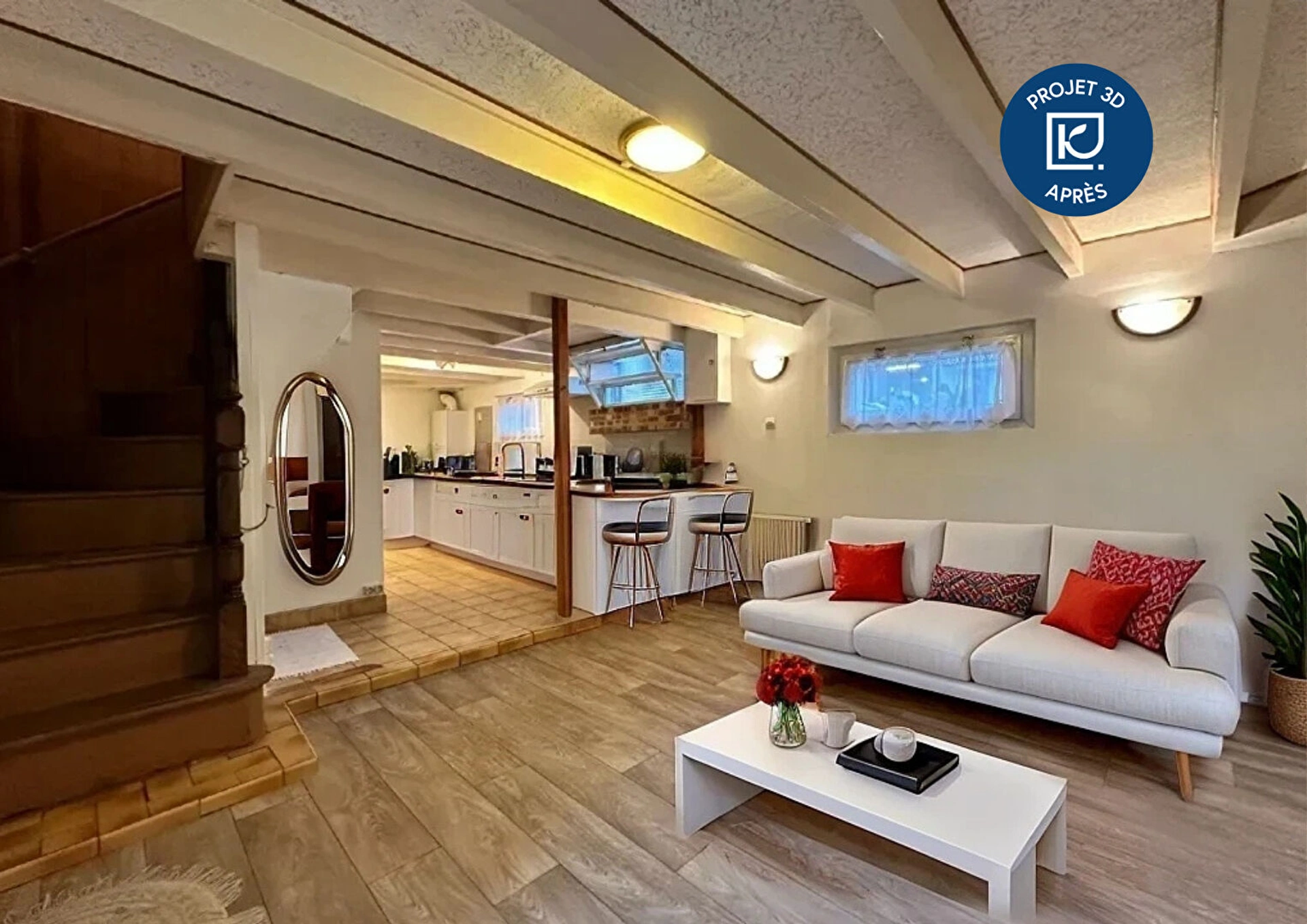 Maison 3 pièces 57 m² à Saint‑Brieuc – Quartier Robien, avec jardin constructible, garage et deux chambres.