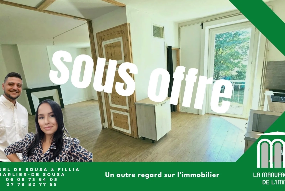 Bel appartement F3 avec jardin privatif à Unieux – Idéal investisseur ou premier achat 