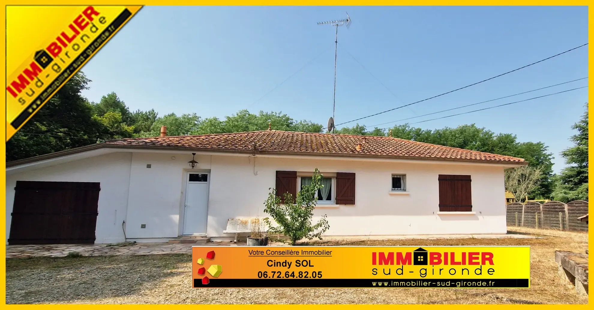 Maison de plain-pied avec garage et jardin à Bernos-Beaulac 
