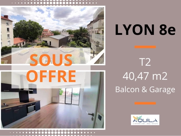 Appartement T2 de 40,47 m² avec balcon et garage à Lyon 8e