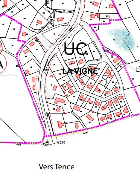Terrain constructible de 1574 m² à Montfaucon-en-Velay - Exposition ouest, sans constructeur 