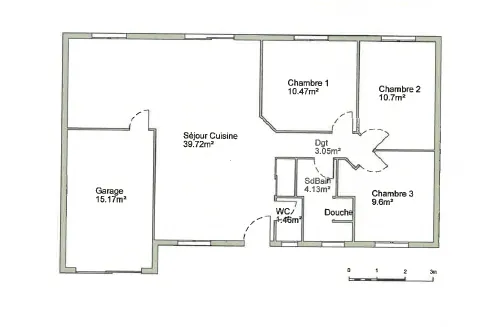 Maison plain-pied avec jardin à Cazats, 3 chambres, garage et emplacement calme 
