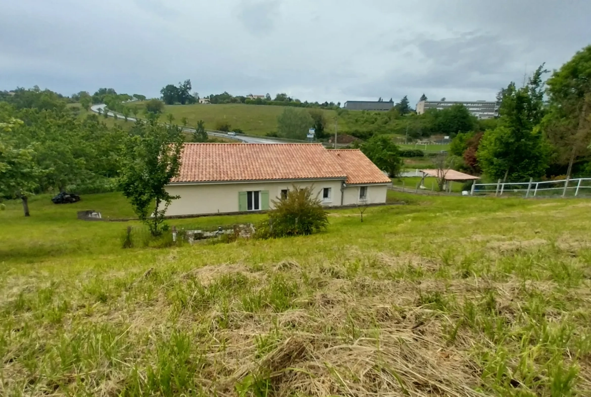 Maison plain-pied à vendre à Ribérac, 2 chambres, grand terrain, proche écoles 