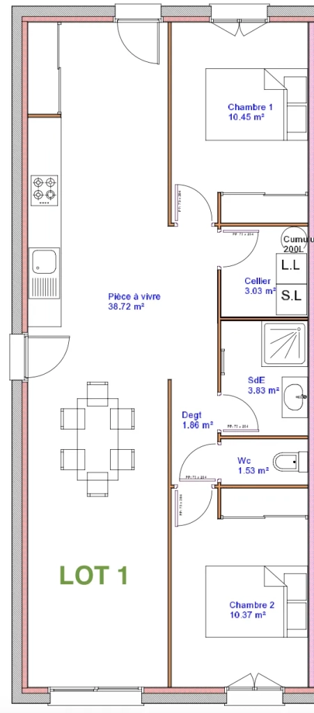 Maison de plain-pied rénovée avec jardin à Medis - 70 m²