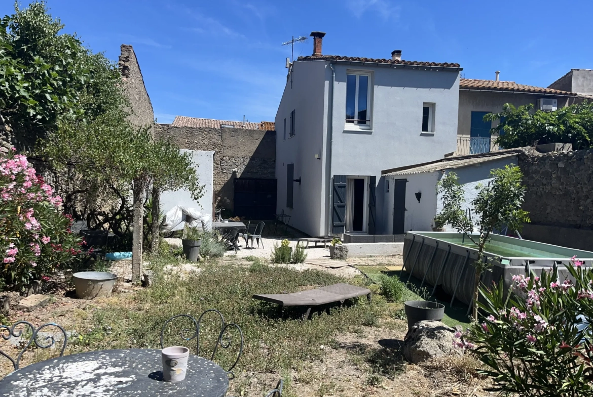 Maison de village 3 faces avec jardin à Puicheric, proche Carcassonne 