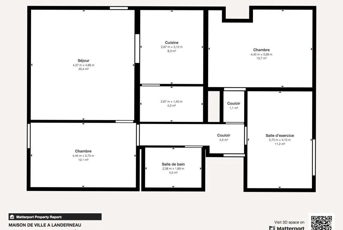 Maison de ville à Landerneau KERMARIA - 3 chambres, jardin privatif 