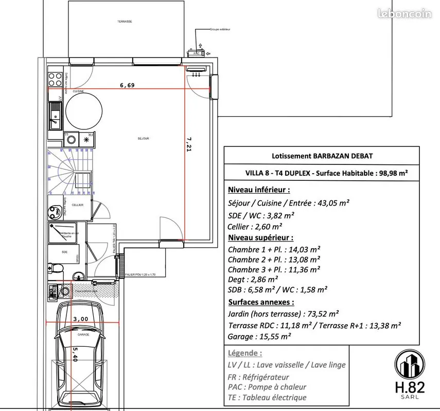 Maison neuve en cours de construction à Barbazan Débat, livraison 2026, avec garage et terrasse 