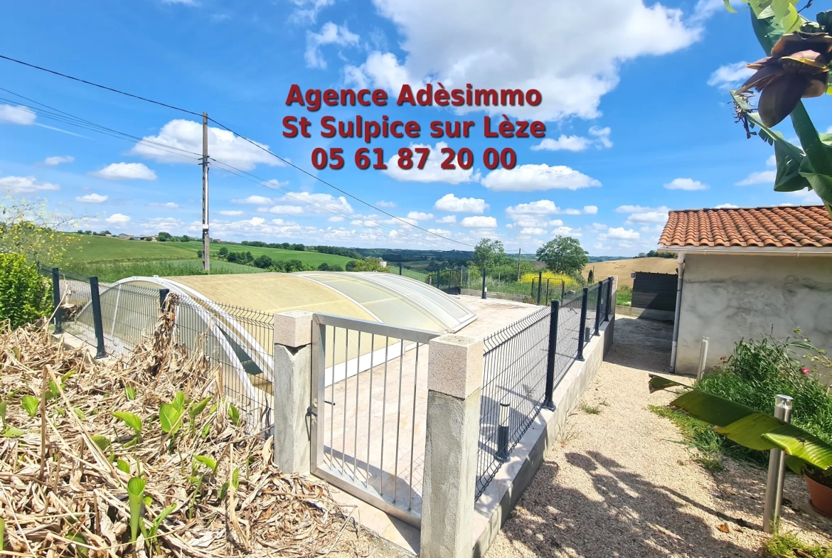 Maison de campagne avec piscine, vue sur les coteaux à Lézat-sur-Lèze 