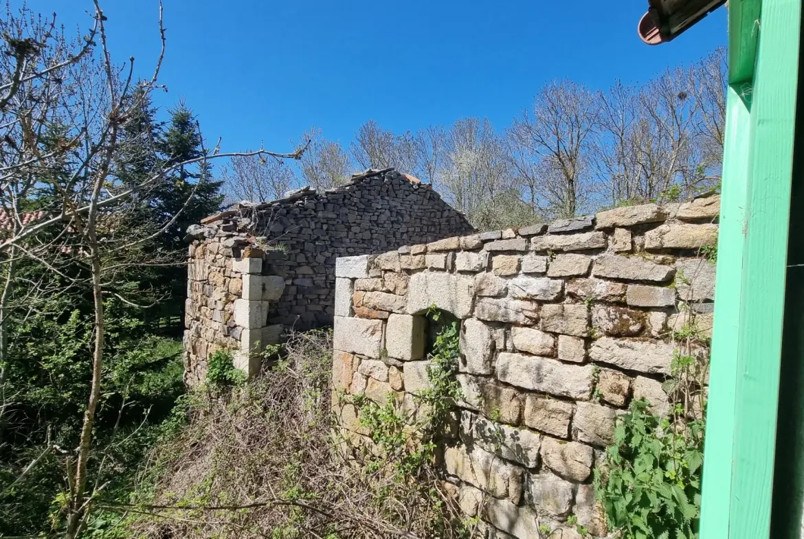 Ancienne ferme à rénover en Ardèche avec potentiel de 140 m² et 1 800 m² de terrain 