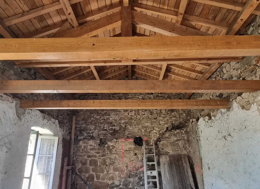 Ancienne ferme à rénover en Ardèche avec potentiel de 140 m² et 1 800 m² de terrain 
