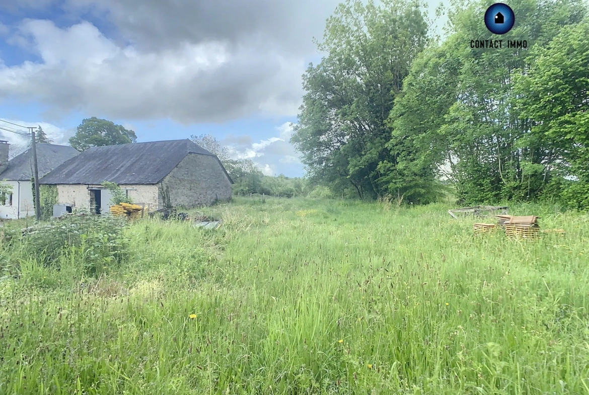 Grange en pierre à rénover à Saint-Germain-les-Vergnes avec terrain 