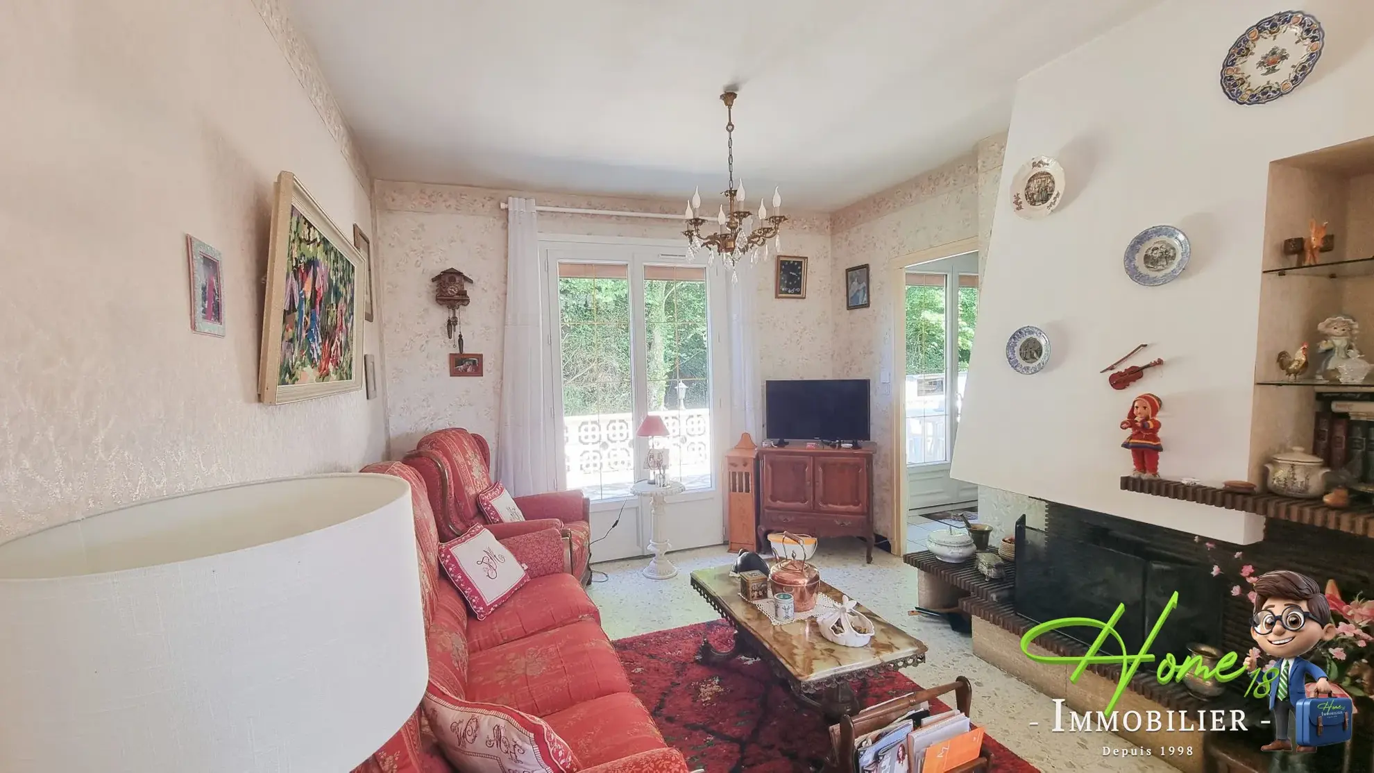 Maison à vendre à Fussy, proche Bourges, 3 chambres, terrasse, sous-sol complet 