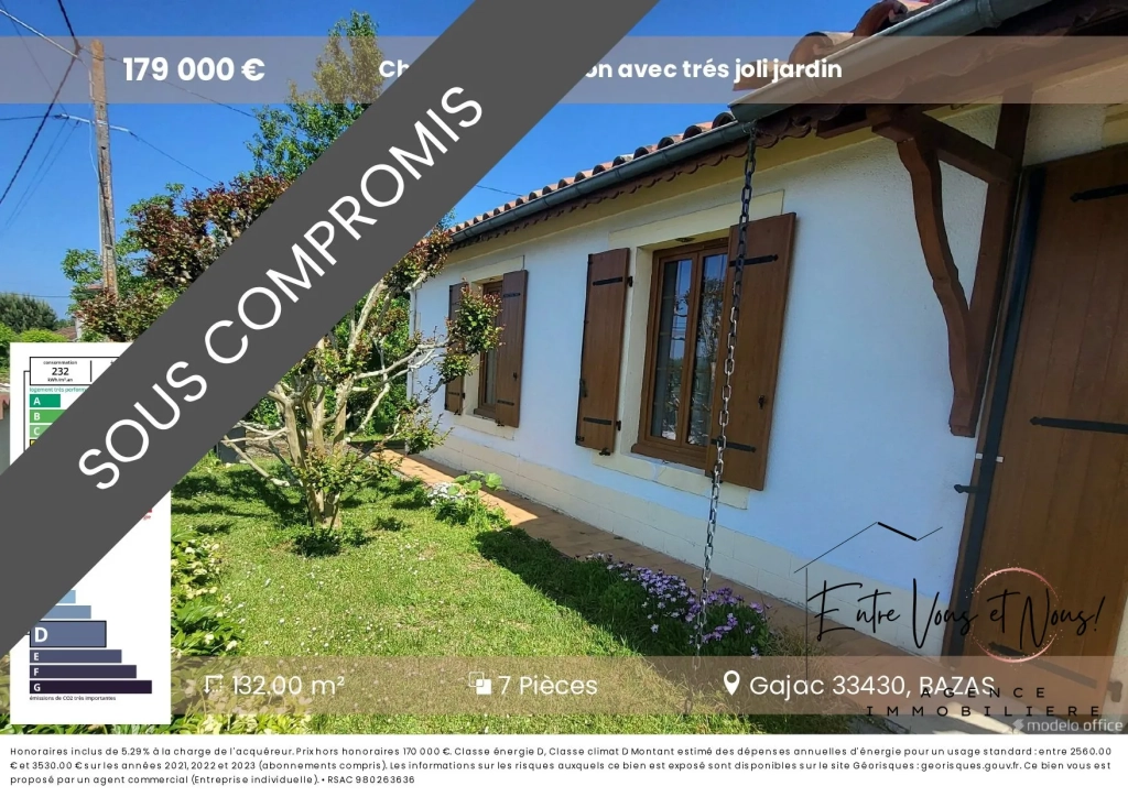 Charmante maison avec jardin arboré et terrain piscinable près de Bazas