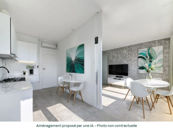 A vendre appartement T2 à Grigny, proche commodités, avec parking et faible consommation énergétique