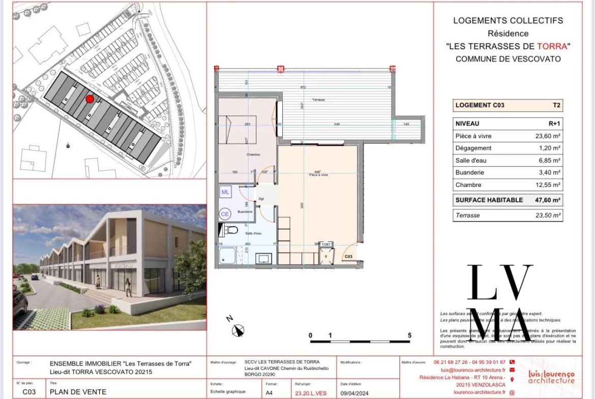 Local commercial à vendre à Vescovato - 87,5 m² dans la Résidence Les Terrasses de Torra 