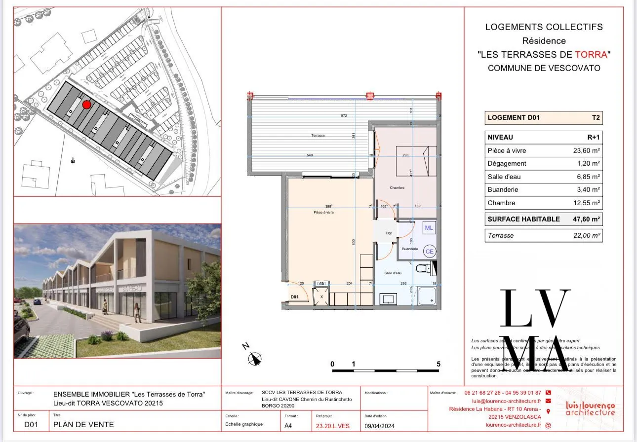 Local commercial à vendre à Vescovato - 87,5 m² dans la Résidence Les Terrasses de Torra 
