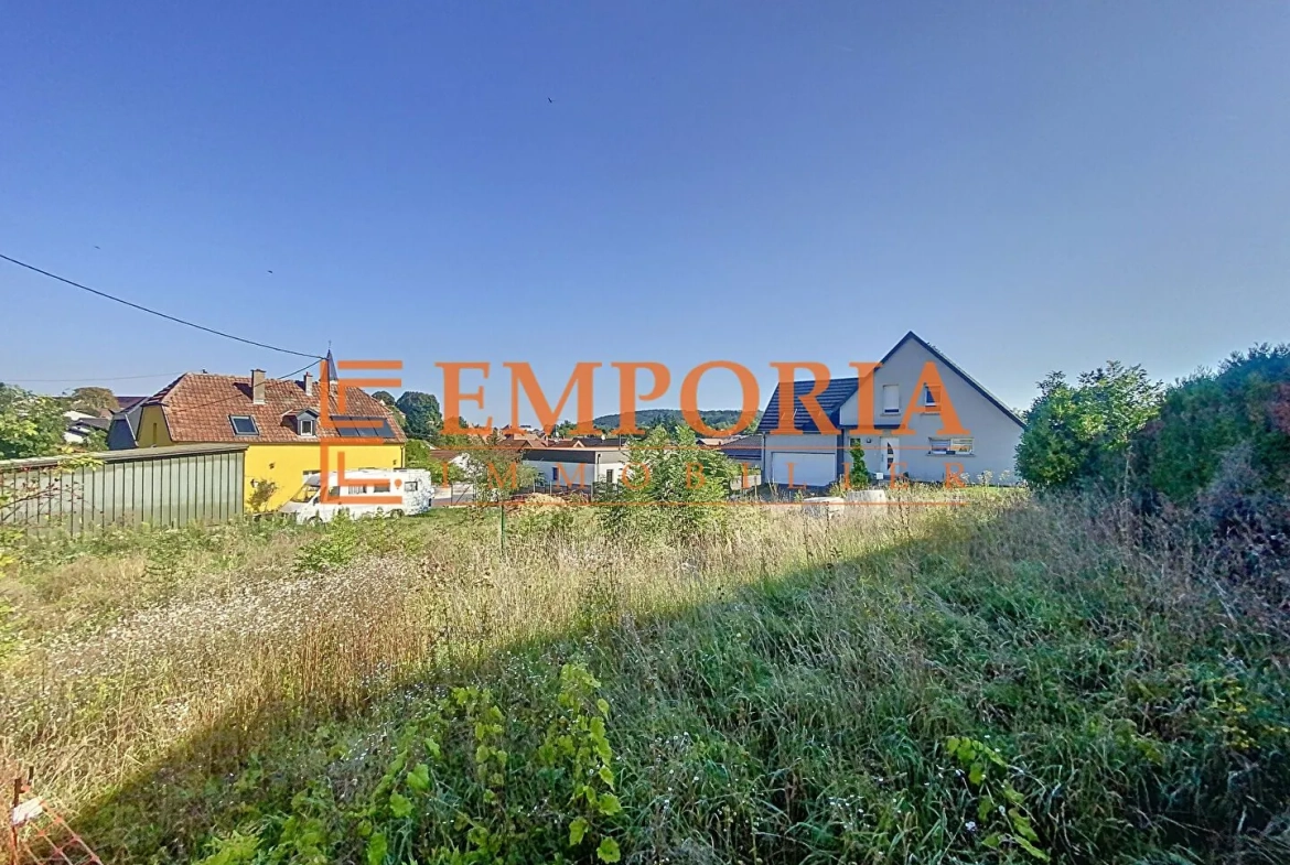 Terrain constructible de 6 ares à Hochstatt, viabilisé, proche Mulhouse 