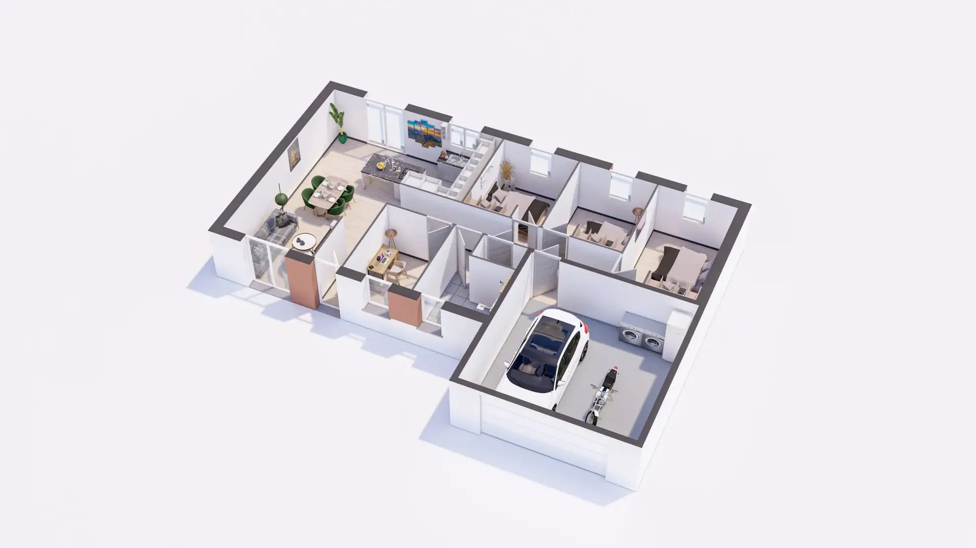 Maison neuve à Mont lès Neufchâteau – Modèle MISMAR, 91 m² avec garage 