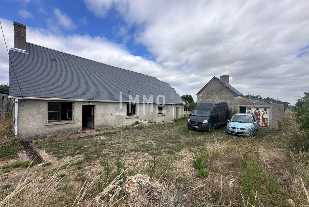 Maison de campagne à rénover à Montval-sur-Loir avec grand terrain 