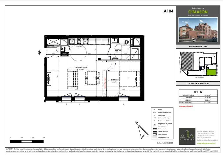 Appartement T2 neuf et lumineux à Amiens, livraison fin 2025 