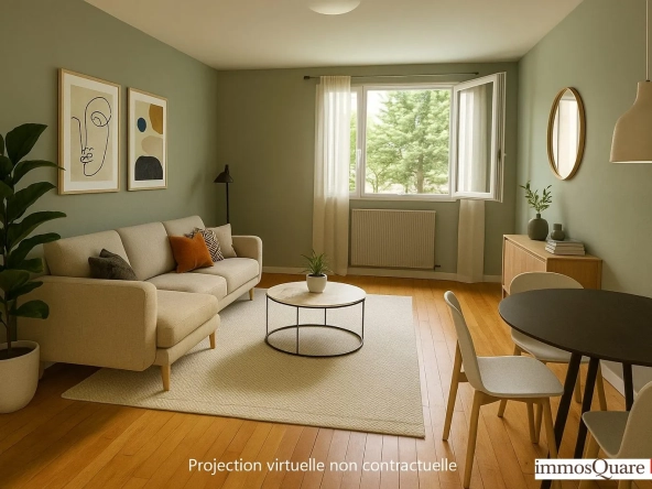 Bel appartement T3 à vendre à La Mulatière, 53,12 m² avec cave et parking, calme et lumineux