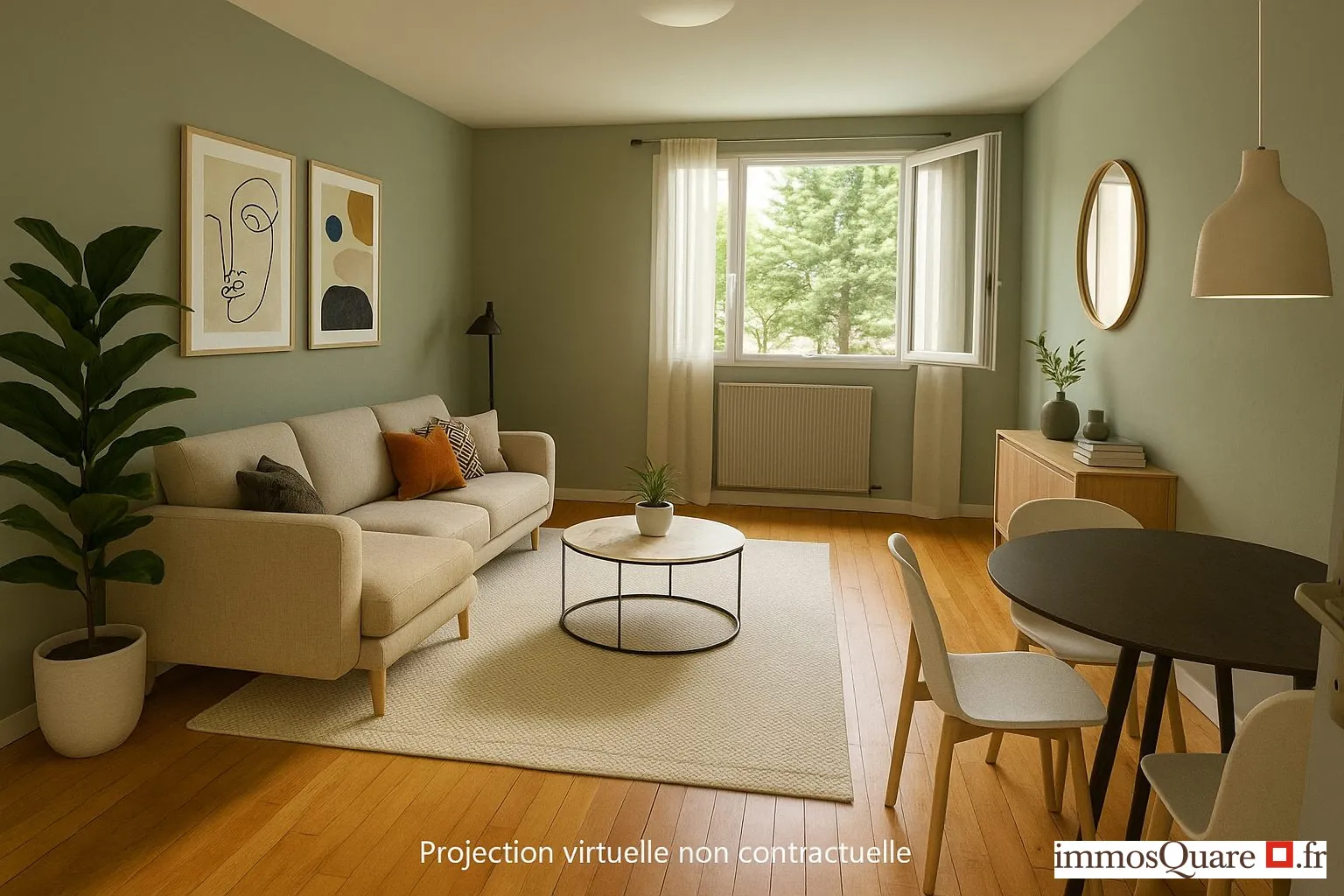 Bel appartement T3 à vendre à La Mulatière, 53,12 m² avec cave et parking, calme et lumineux 