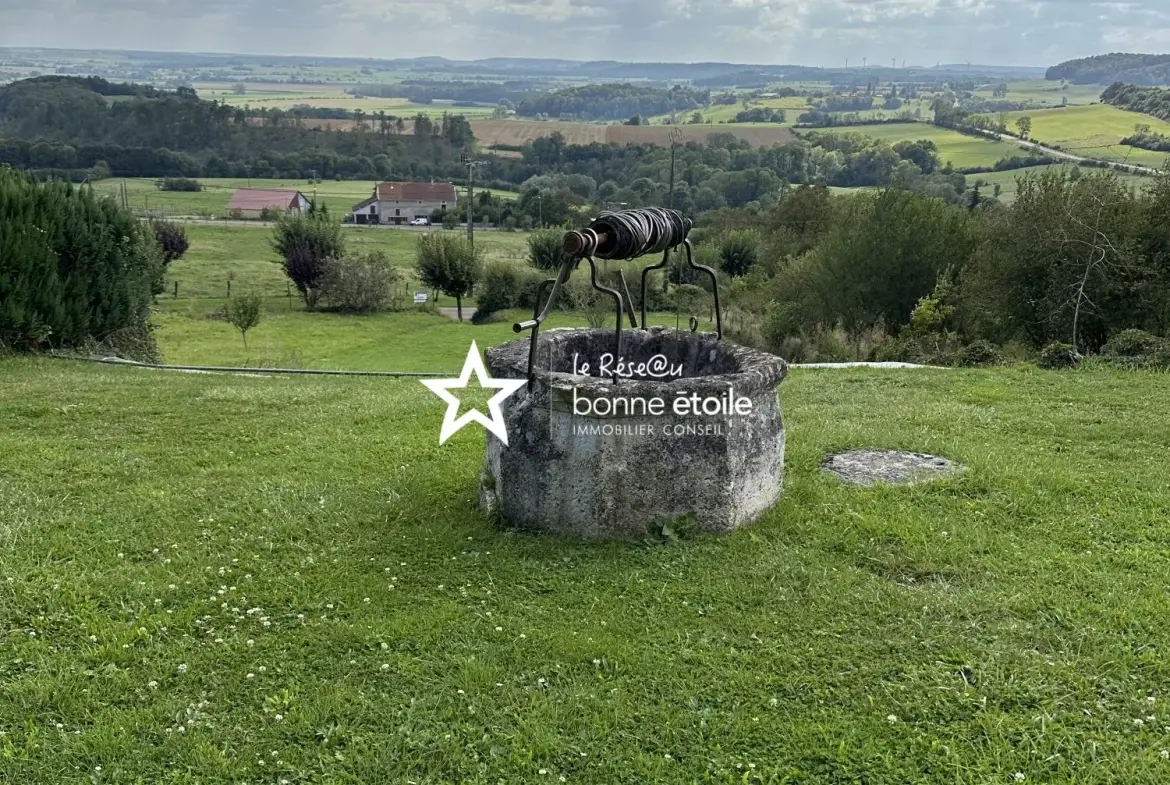Grande maison en pierre avec piscine, sauna et vue dégagée à Clefmont 