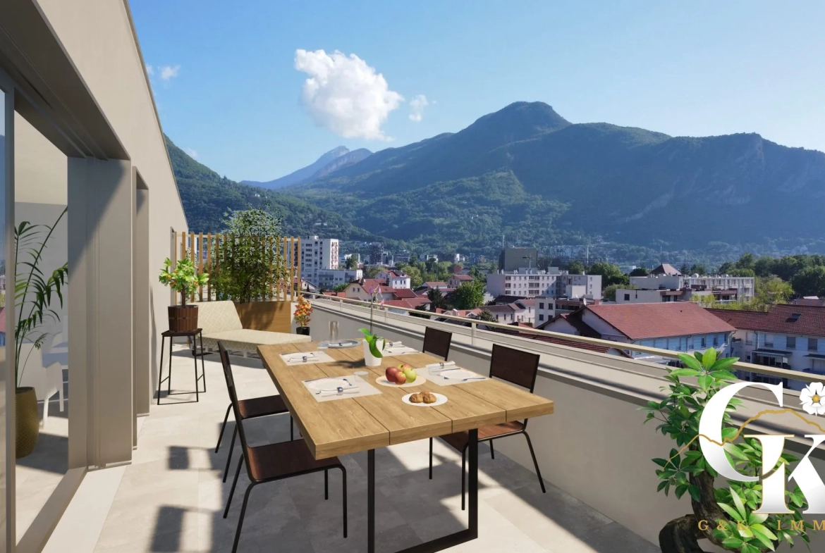 Appartement T2 neuf à Fontaine avec vue panoramique et terrasse – livraison 2027 