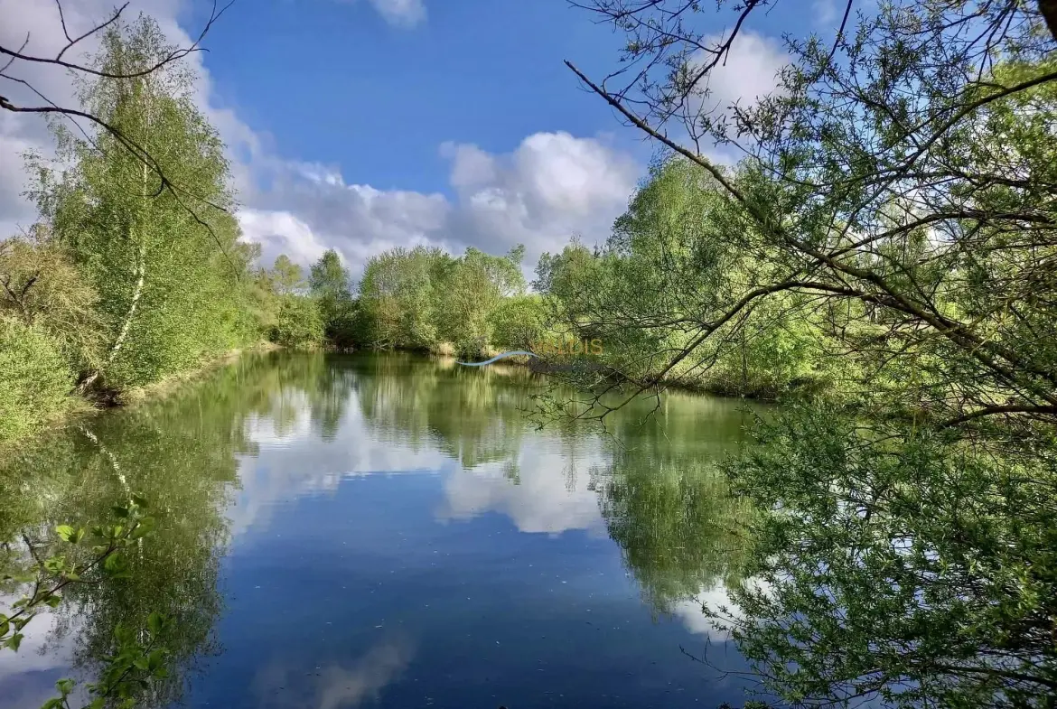 Terrain de 2,2 hectares avec étangs à Bucy-le-Long, idéal pour la détente et la pêche 