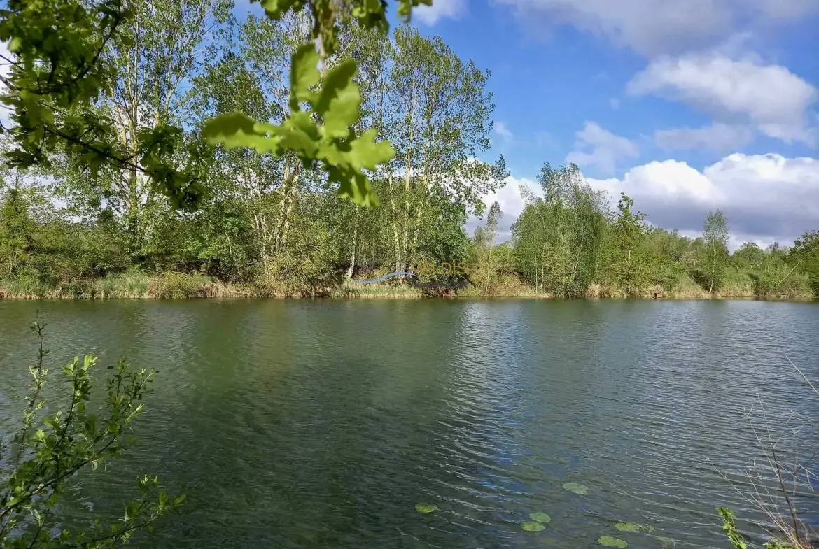 Terrain de 2,2 hectares avec étangs à Bucy-le-Long, idéal pour la détente et la pêche 