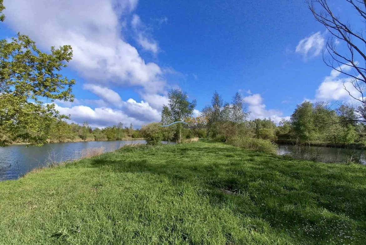 Terrain de 2,2 hectares avec étangs à Bucy-le-Long, idéal pour la détente et la pêche 