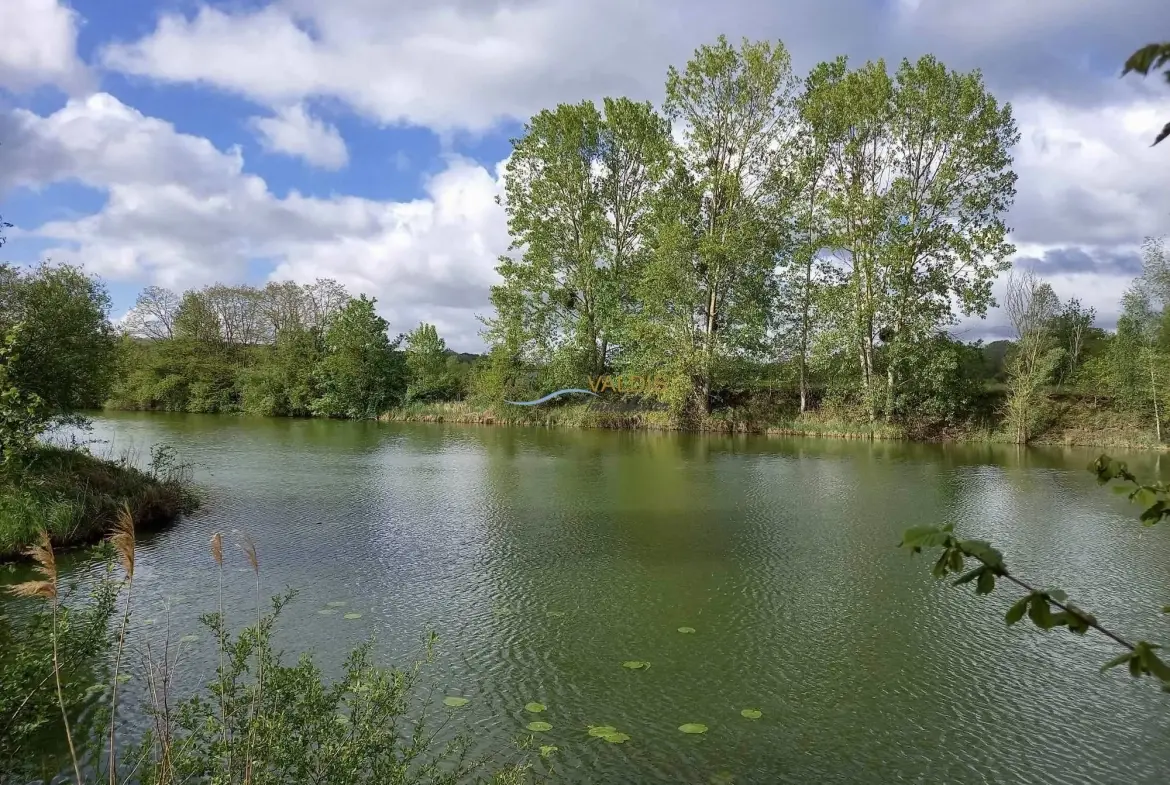 Terrain de 2,2 hectares avec étangs à Bucy-le-Long, idéal pour la détente et la pêche 