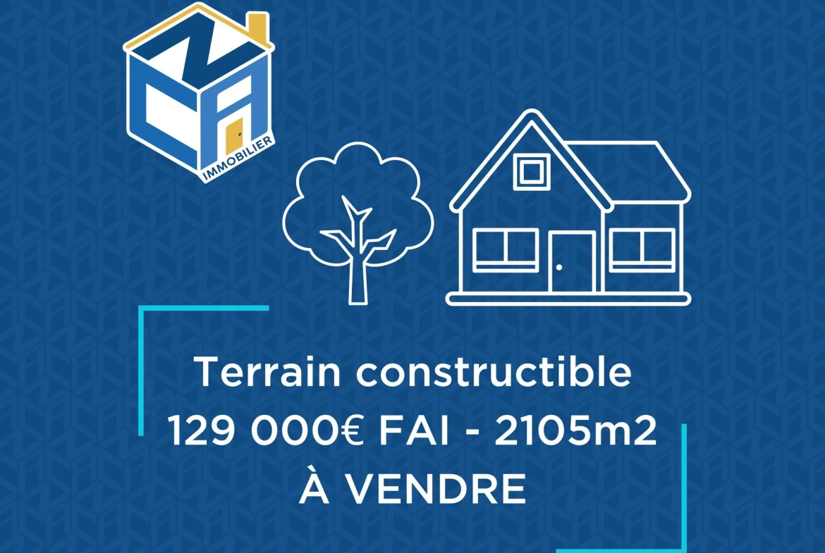 Terrain constructible de 1500 m² à Villeperdue près de Tours 