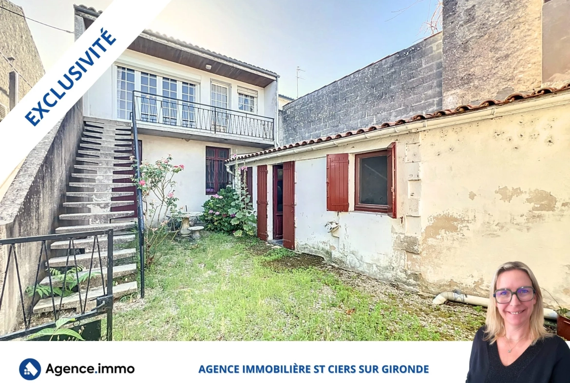 Immeuble de rapport à Saint-Ciers-sur-Gironde avec locaux loués et garages, excellente opportunité d’investissement 