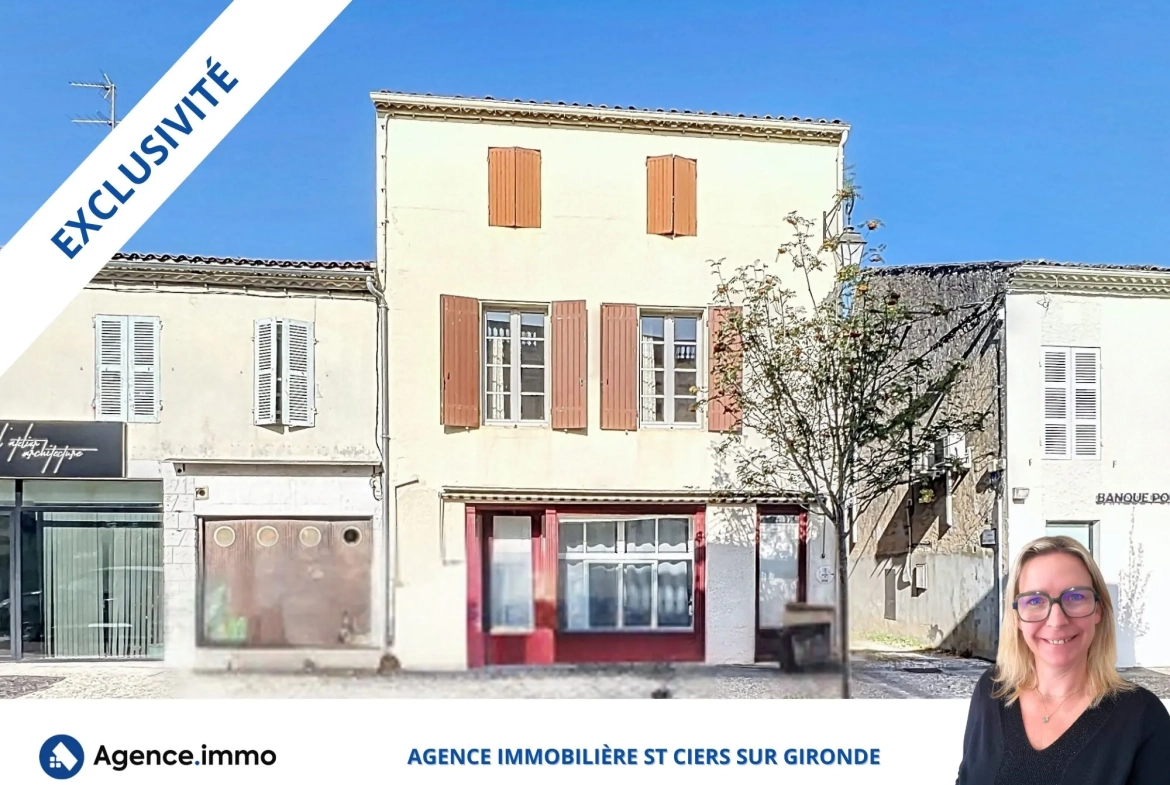 Immeuble de rapport à Saint-Ciers-sur-Gironde avec locaux loués et garages, excellente opportunité d’investissement 
