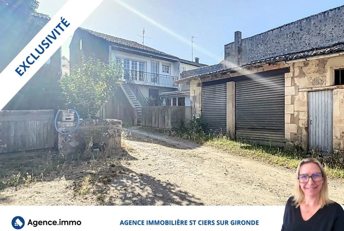 Immeuble de rapport à Saint-Ciers-sur-Gironde avec locaux loués et garages, excellente opportunité d’investissement 