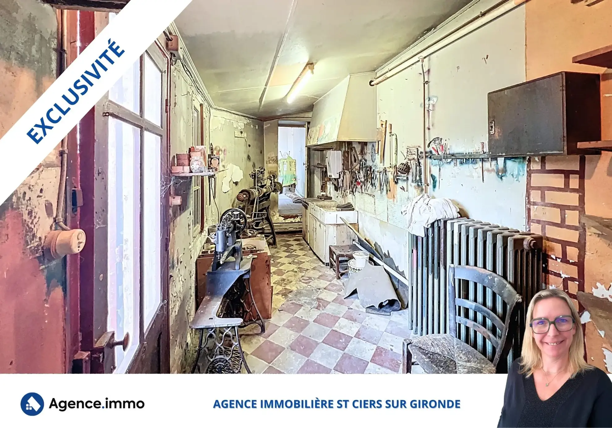 Immeuble de rapport à Saint-Ciers-sur-Gironde avec locaux loués et garages, excellente opportunité d’investissement 