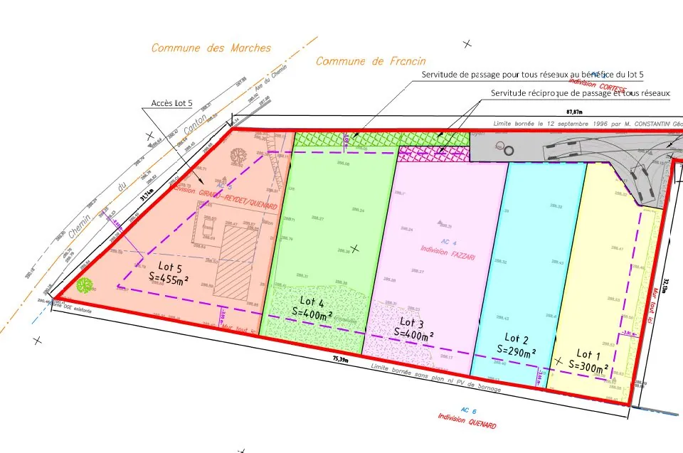 Terrain constructible de 401 m² à Francin, proche commodités 