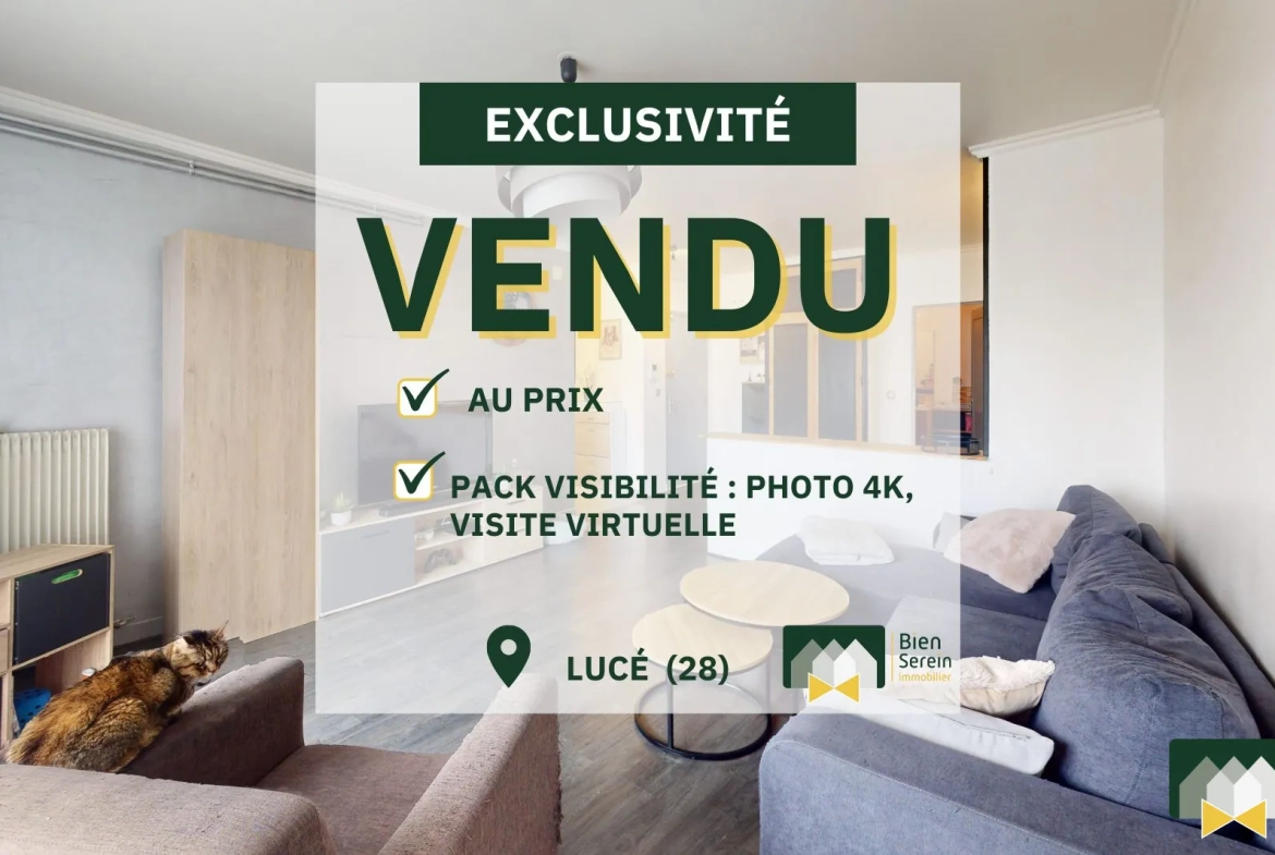 Appartement T4 avec balcon, garage à Lucé - Calme et bien situé 