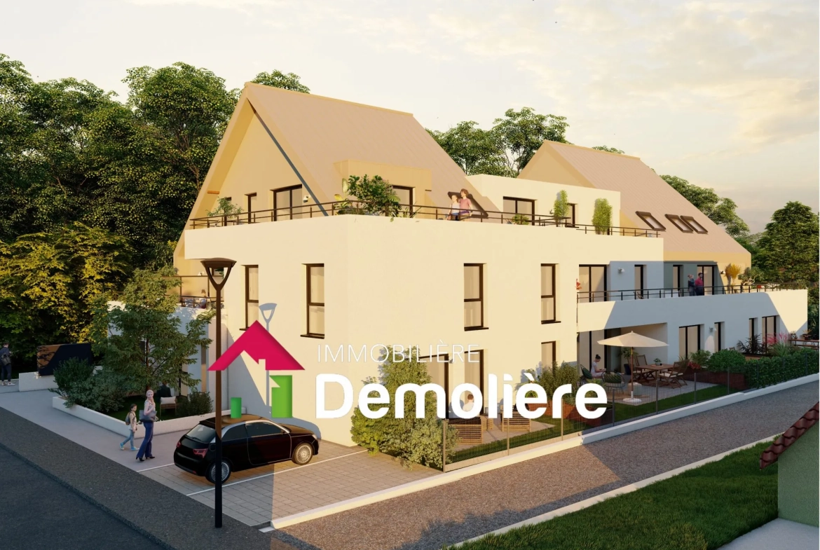 Appartement 2 pièces neuf avec grande terrasse en Attique à Oberhoffen-sur-Moder 