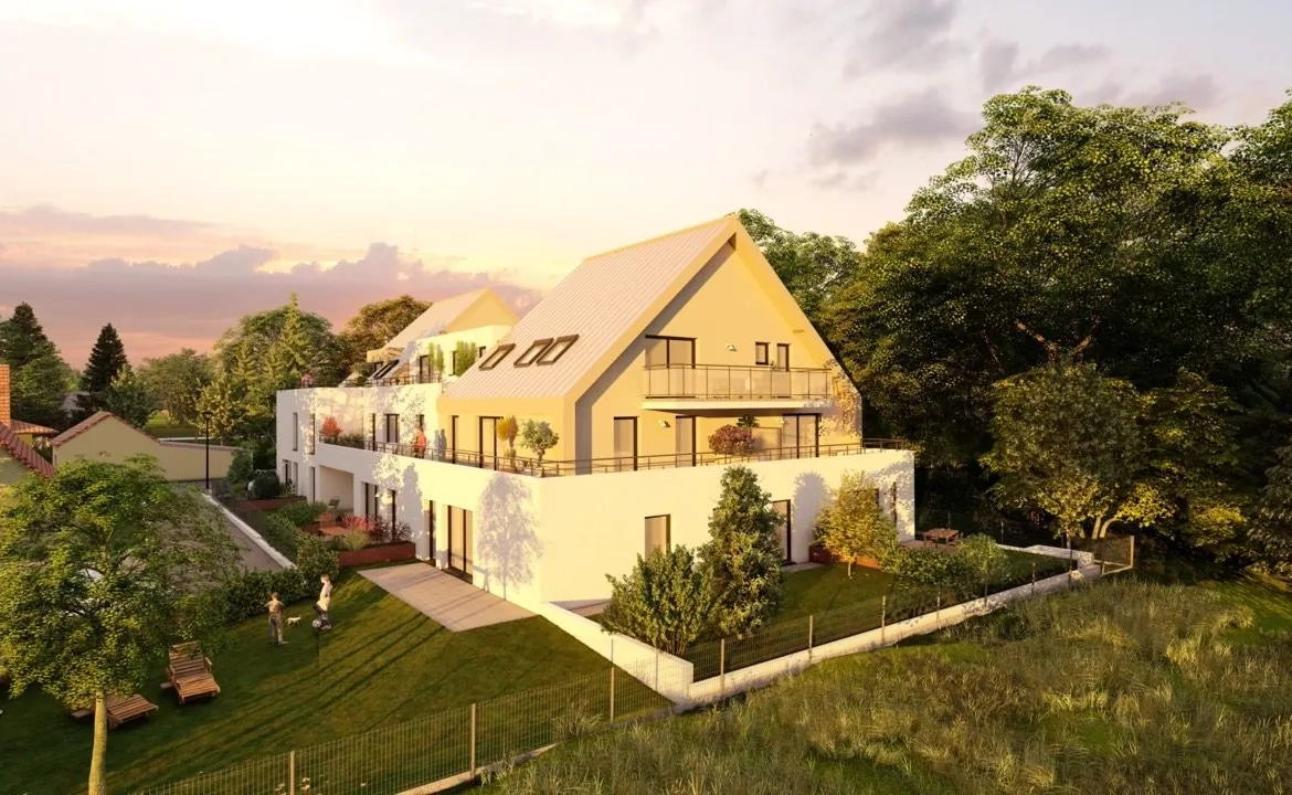 Appartement 2 pièces neuf avec grande terrasse en Attique à Oberhoffen-sur-Moder 