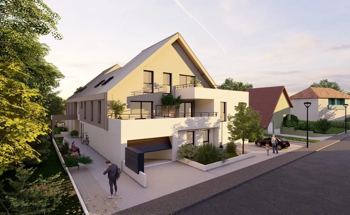 Appartement 2 pièces neuf avec grande terrasse en Attique à Oberhoffen-sur-Moder 