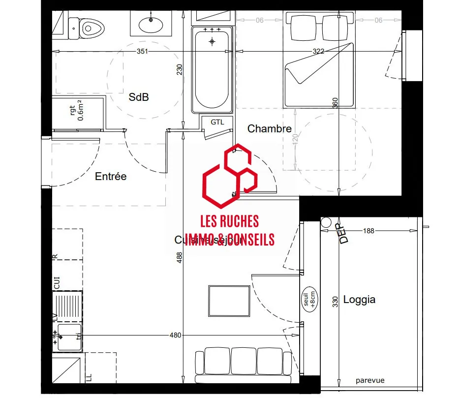 Appartement T2 neuf lumineux à vendre à Melun, idéal pour couple ou célibataire 