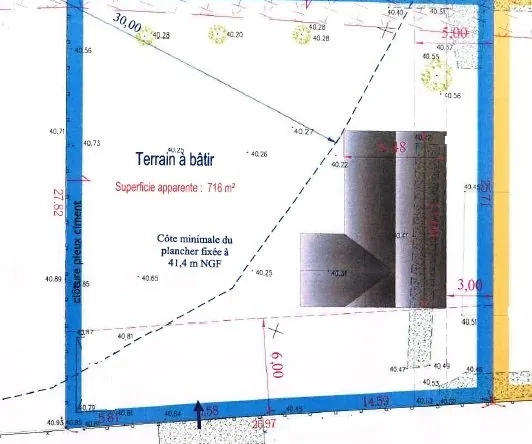 Terrain constructible de 715 m² à Pacy-sur-Eure, quartier calme