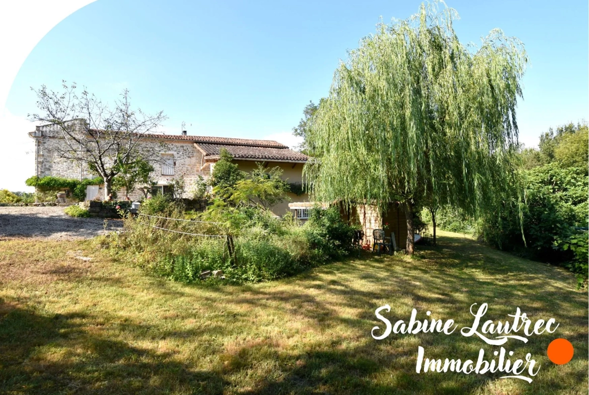 Maison rénovée en pierre à Lombers, proche Realm live, avec jardin et garage — authenticité et confort 